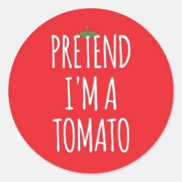 Adesivo Redondo Engraçado Figurino Halloween - Finja que sou Tomat