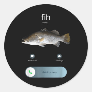 Adesivo Redondo Engraçado Fih Chamar, Fih Chamar Memória, Fih Fis