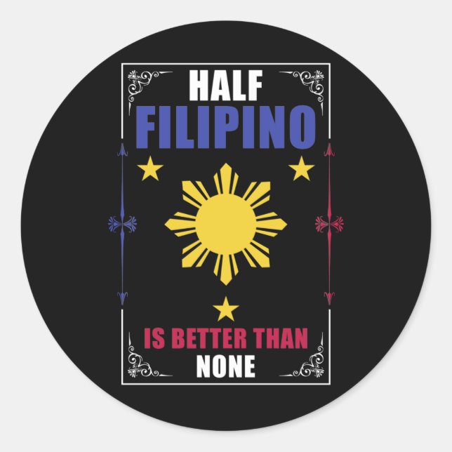 Adesivo Redondo Engraçado Filipino Americano Filipinas Pinoy Pinay (Frente)