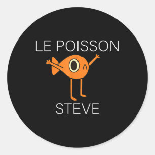 Adesivo Redondo Engraçado Fish Le Poisson Steve Para Crianças Home