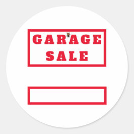 Adesivo Redondo Engraçado Garage Sale