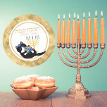 Adesivo Redondo Engraçado Gato Dourado Menorah judeu hebraico Hanu<br><div class="desc">Engraçado Gato Dourado Menorah Dreidel judeu hebraico Hanukkah Stickers</div>