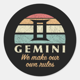 Adesivo Redondo Engraçado Gemini Zodiac Regras