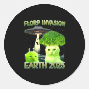 Adesivo Redondo Engraçado Glerp Glorp Alienígena Engraçada Cat Mem