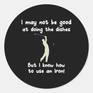 Adesivo Redondo Engraçado Golf Gag Divertido Vintagem Golfe Piada 