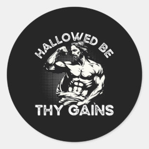 Adesivo Redondo Engraçado Gym Workout Malhação De Construção De Po