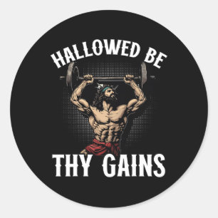 Adesivo Redondo Engraçado Gym Workout Malhação De Construção De Po