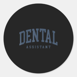 Adesivo Redondo Engraçado Higienista Dentário Assistente Certifica