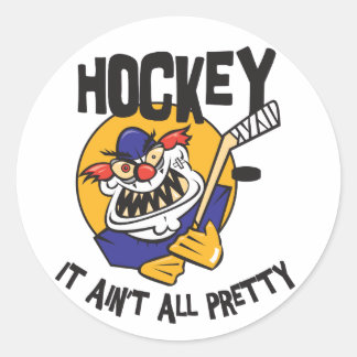 Adesivo Redondo Engraçado Hockey Não é Bonito