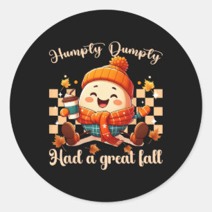 Adesivo Redondo Engraçado, Humpty Dumpty Teve Um Excelente De Home