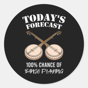 Adesivo Redondo Engraçado Instrumento Musical bluegrass de hoje