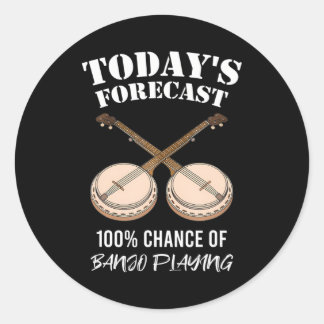 Adesivo Redondo Engraçado Instrumento Musical bluegrass de hoje