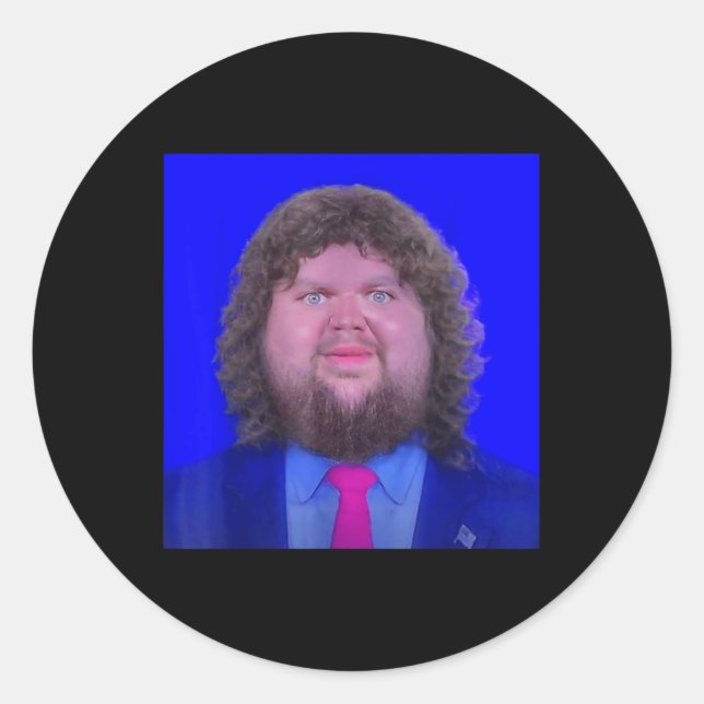 Adesivo Redondo Engraçado Jd Vance Shirt Jd Vance Face Meme (Frente)