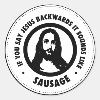 Adesivo Redondo Engraçado Jesus