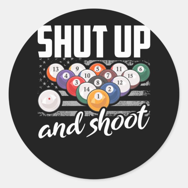 Adesivo Redondo Engraçado Jogador Billard Cotação Billiard Sarcast (Frente)