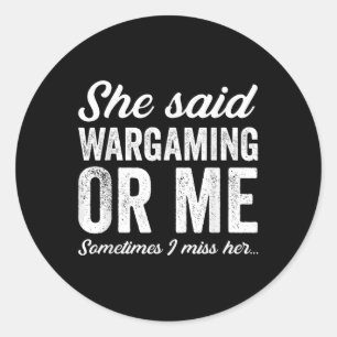 Adesivo Redondo Engraçado Jogador de Guerra Hobby Hobbyist Wargami