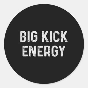 Adesivo Redondo Engraçado Karate Big Kick Energy