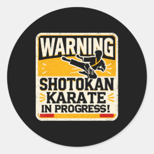 Adesivo Redondo Engraçado Karate Fighter Martial Arts Shotokan Kar