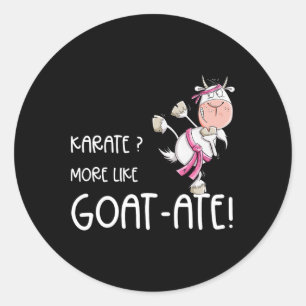 Adesivo Redondo Engraçado Karate Goat I Karate Pun Artes Marciais