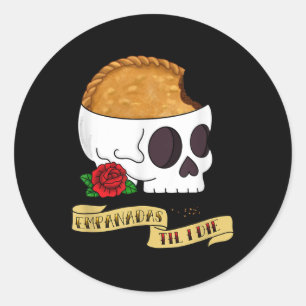 Adesivo Redondo Engraçado Latinx Empanada Até Eu Morrer Tatuagem I
