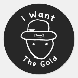 Adesivo Redondo Engraçado Leprechaun Amateur Sketch Meme St Patric