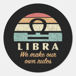 Adesivo Redondo Engraçado Libra Zodiac