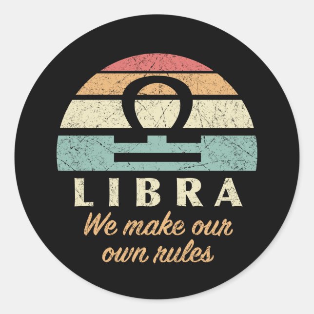 Adesivo Redondo Engraçado Libra Zodiac (Frente)