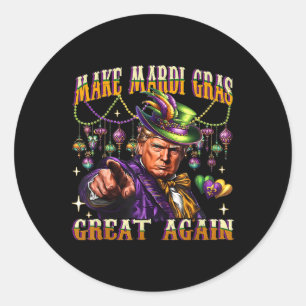 Adesivo Redondo Engraçado Mardi Gras Donald Trump Mardi Gras Ameri