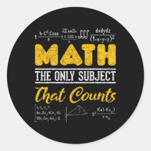 Adesivo Redondo Engraçado Matemática Do Geek De Matemática O Único