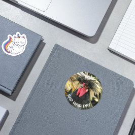 Adesivo Redondo Engraçado Mau Cabelo, Memória de Galinha