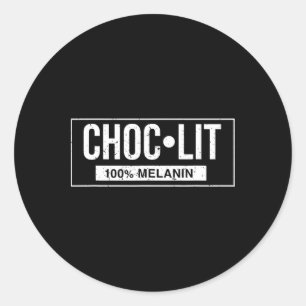 Adesivo Redondo Engraçado Melanina Chocolate História Negra Junta