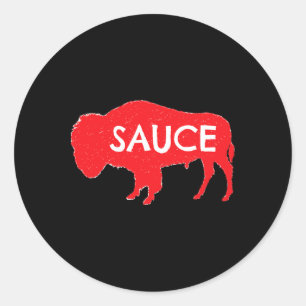 Adesivo Redondo Engraçado Molho Buffalo Gráfico Asas Quentes Pican