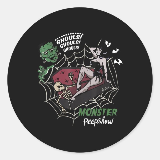 Adesivo Redondo Engraçado Monstro Frankenstein Lover Monstro Como  (Frente)