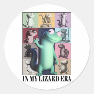Adesivo Redondo Engraçado Na Minha Época Lizard, Homens De Animais