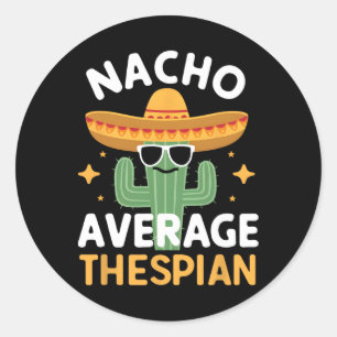 Adesivo Redondo Engraçado Nacho Médio Thespian Cinco De Mayo Mexic