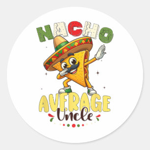 Adesivo Redondo Engraçado Nacho Médio Tio Cinco De Mayo Mexicano 1