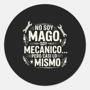 Adesivo Redondo Engraçado Não Sou Mago Sou Mecânico Mecânico de Ca
