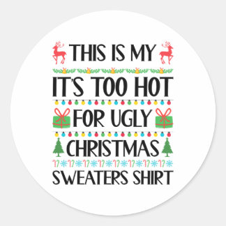 Adesivo Redondo Engraçado Natal Muito Feio Suados De Natal Mulhere