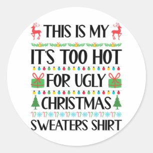 Adesivo Redondo Engraçado Natal Muito Feio Suados De Natal Mulhere