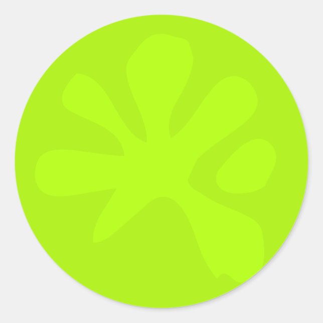 Adesivo Redondo Engraçado, neon verde eslima gráfico moderno diver (Frente)