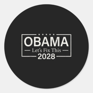 Adesivo Redondo Engraçado Obama 2028 Vamos Consertar Este Nós Retr