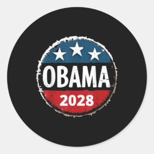 Adesivo Redondo Engraçado Obama Para O Presidente 2028 Obama 2028