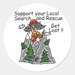 Adesivo Redondo Engraçado obtenha perdido