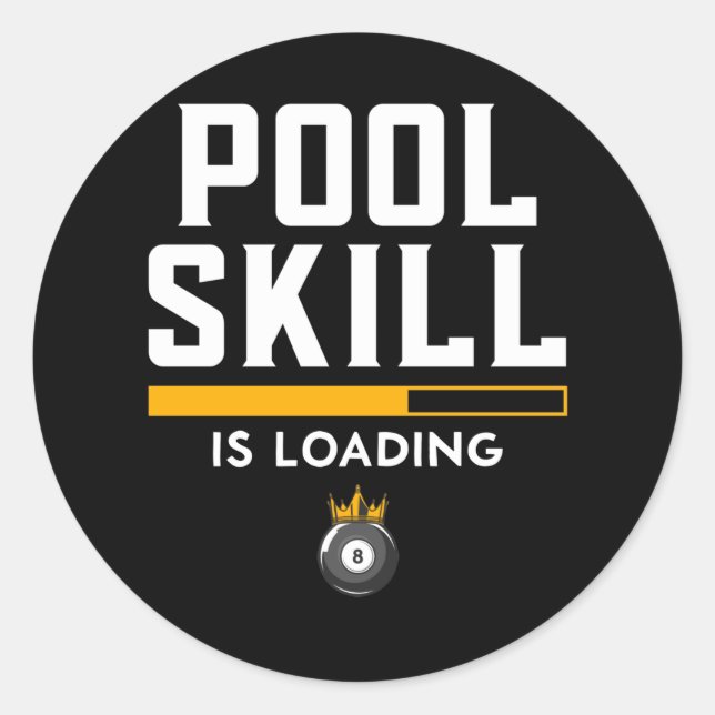 Adesivo Redondo Engraçado Oito Cotação Esportiva Piscina Billiard (Frente)