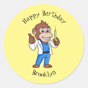 Adesivo Redondo Engraçado orangotango macaco