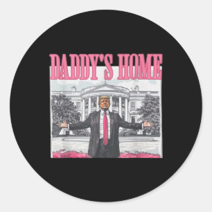 Adesivo Redondo Engraçado Pai Trump Pink 2024 Leve America Ck