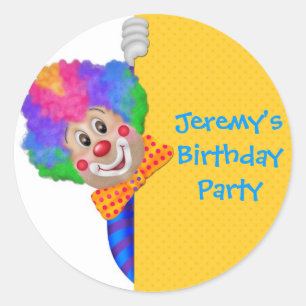 Adesivo Redondo Engraçado Palhaço