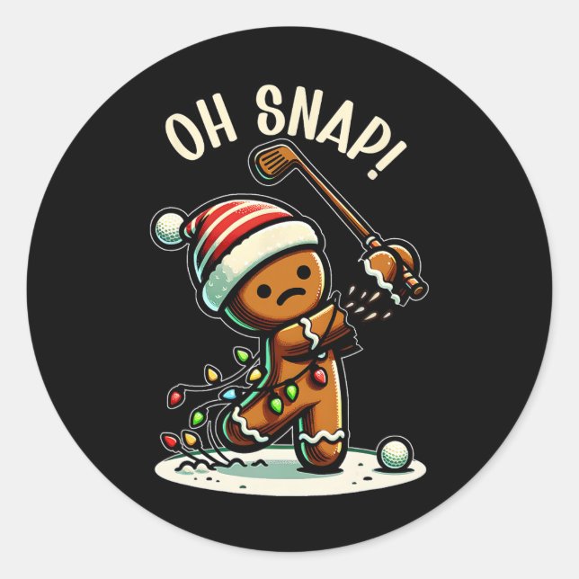 Adesivo Redondo Engraçado Pão-Pão, Pijama E Feriado De Xmas (Frente)