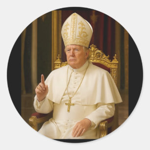Adesivo Redondo Engraçado Papa Trump Tee