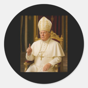 Adesivo Redondo Engraçado Papa Trump Tee Meme Engraçado